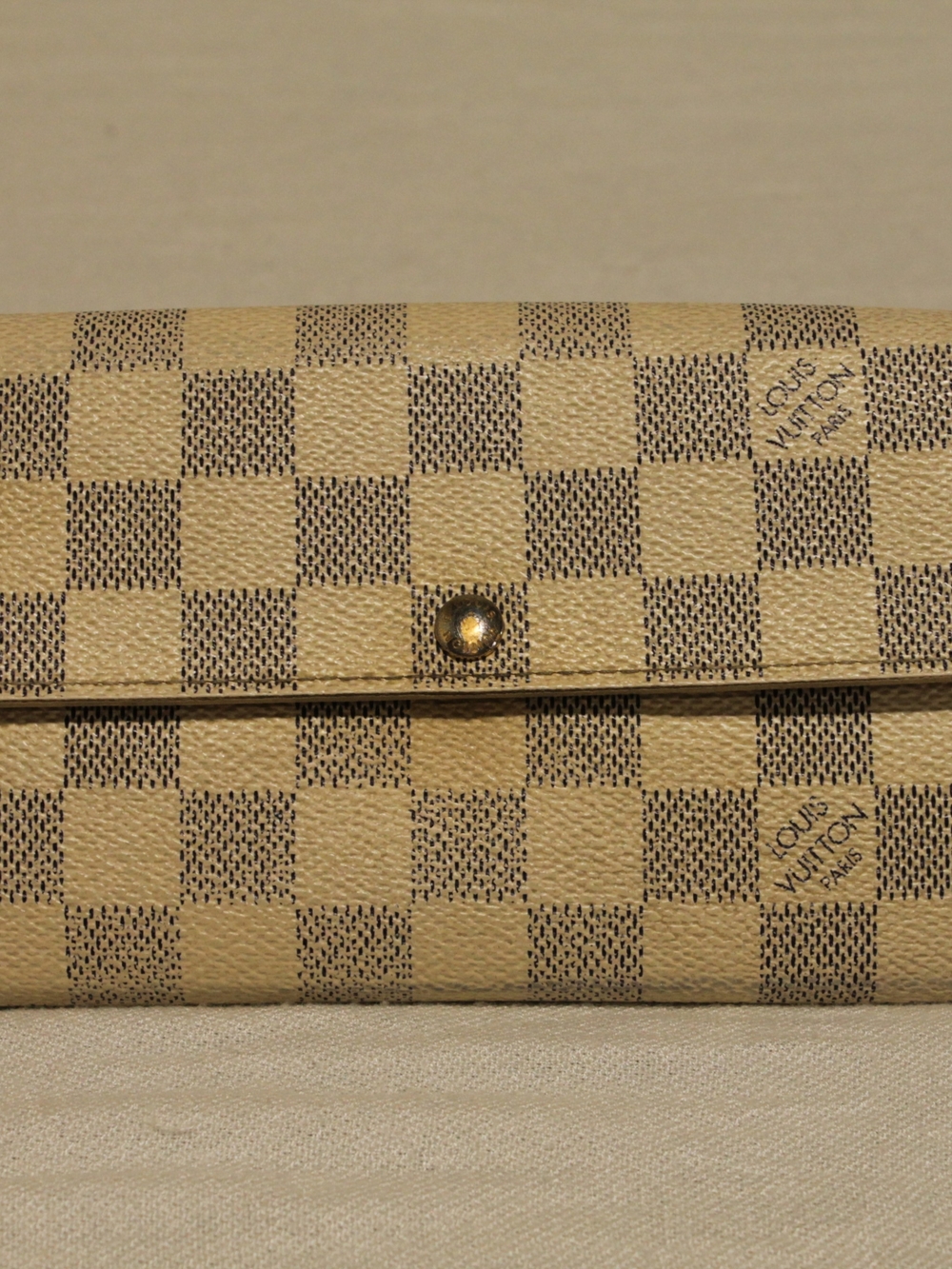 Louis Vuitton Damier Azur Beige Checkered Wallet
